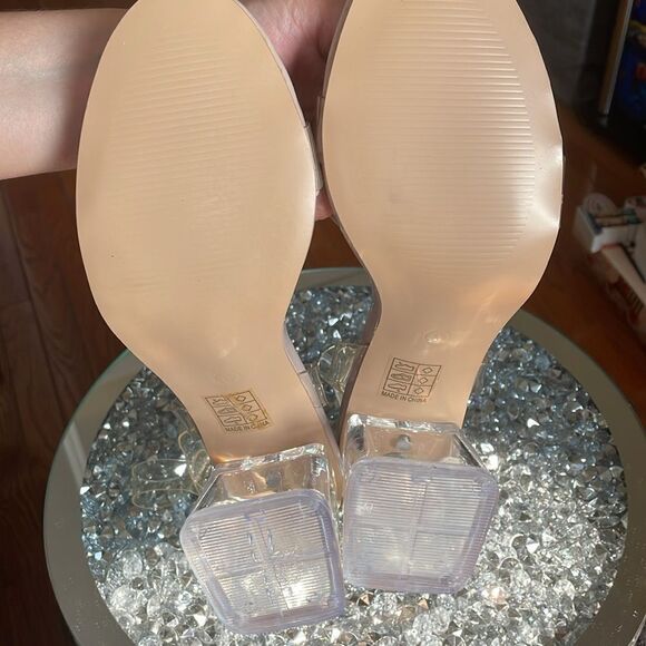 NWOT Public desire lucite clear translucent transparent pink nude kitten heels - Picture 11 of 11
